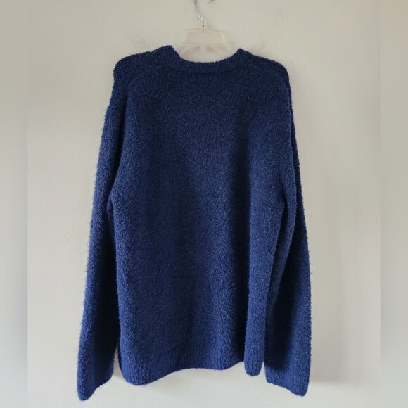 NWT ZARA | Boucle Crewneck Sweater Navy Blue Mens Sz XL - Picture 2 of 6